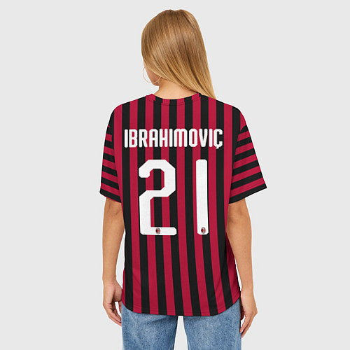 Женская футболка оверсайз Ibrahimovic home 19-20 / 3D-принт – фото 4