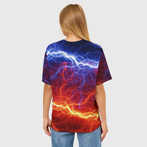 Женская футболка оверсайз Лёд и огонь / 3D-принт – фото 4
