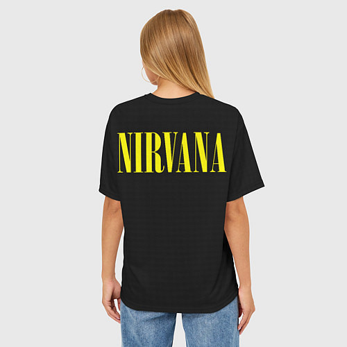 Женская футболка оверсайз NIRVANA на спине / 3D-принт – фото 4