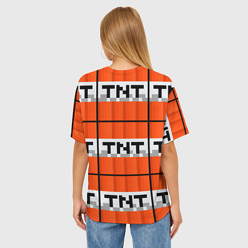 Женская футболка оверсайз Minecraft-Динамит / 3D-принт – фото 4