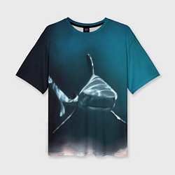 Футболка оверсайз женская Акула, цвет: 3D-принт