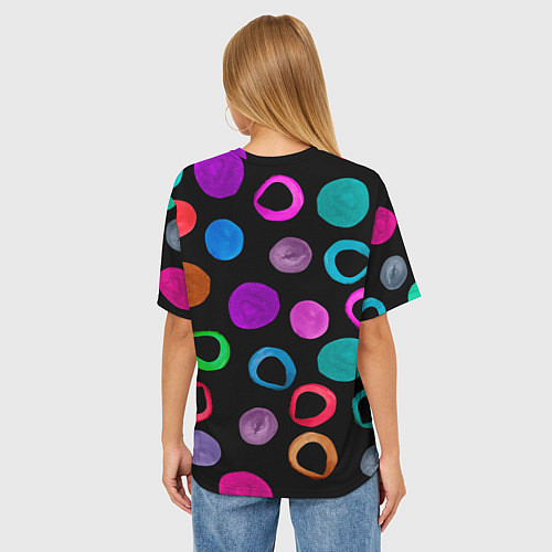 Женская футболка оверсайз Влюбленные кактус и шарик / 3D-принт – фото 4