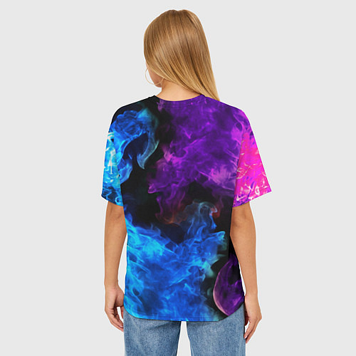 Женская футболка оверсайз BRAWL STARS LEON / 3D-принт – фото 4