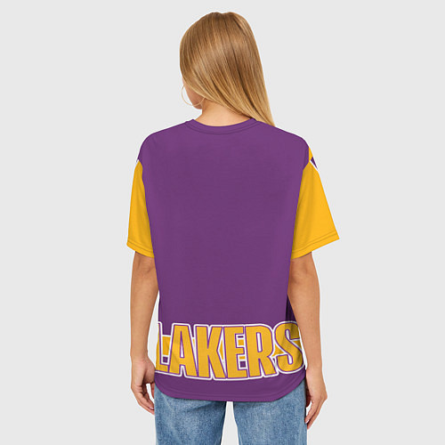 Женская футболка оверсайз Los Angeles Lakers / 3D-принт – фото 4