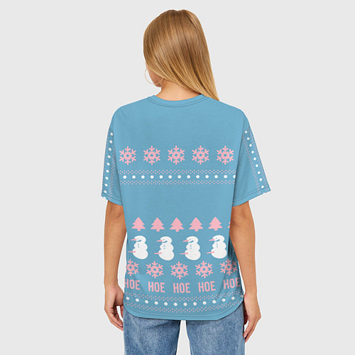 Женская футболка оверсайз Pornhub - christmas sweater / 3D-принт – фото 4