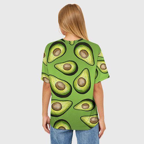 Женская футболка оверсайз Люблю авокадо / 3D-принт – фото 4