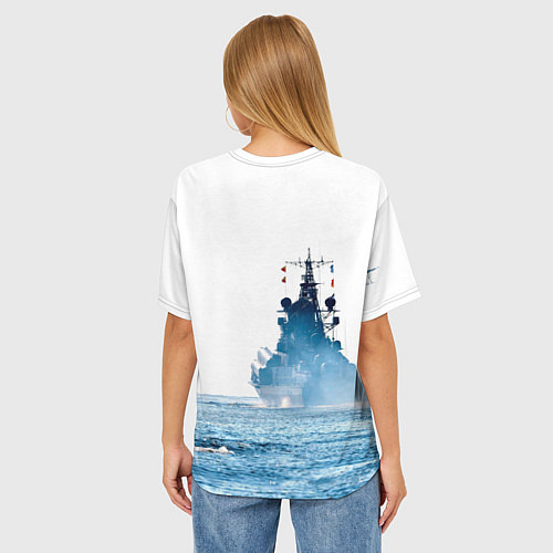 Женская футболка оверсайз ВМФ / 3D-принт – фото 4