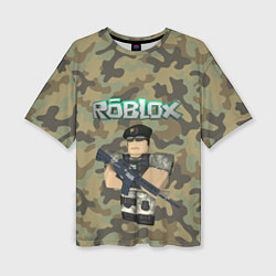 Женская футболка оверсайз Roblox 23 February Camouflage
