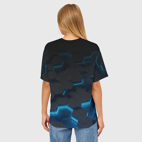 Женская футболка оверсайз Roblox Neon Hex / 3D-принт – фото 4