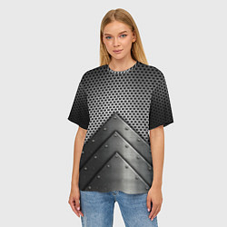 Футболка оверсайз женская Броня металлическая, цвет: 3D-принт — фото 2