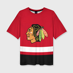 Футболка оверсайз женская Chicago Blackhawks, цвет: 3D-принт