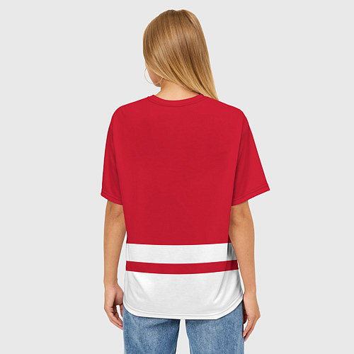 Женская футболка оверсайз Детройт Ред Уингз / 3D-принт – фото 4