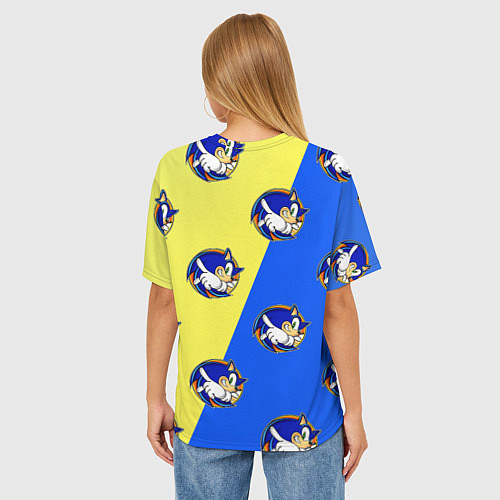 Женская футболка оверсайз Sonic - Соник / 3D-принт – фото 4