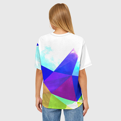 Женская футболка оверсайз Сноуборд / 3D-принт – фото 4