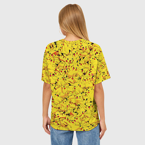 Женская футболка оверсайз Пикачу / 3D-принт – фото 4