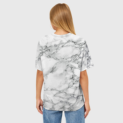 Женская футболка оверсайз Мрамор / 3D-принт – фото 4