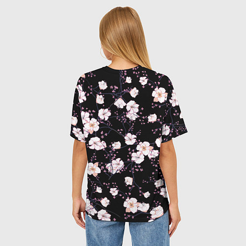 Женская футболка оверсайз САКУРА / 3D-принт – фото 4