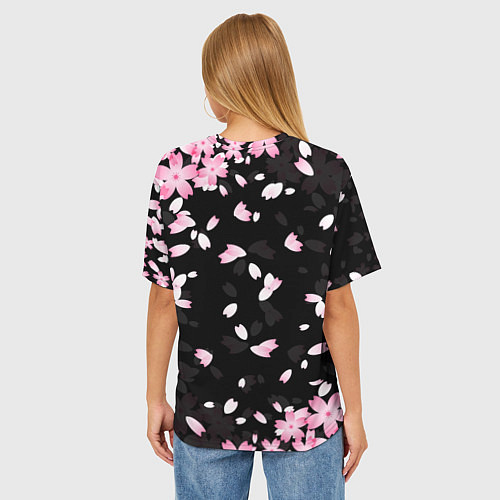 Женская футболка оверсайз САКУРА / 3D-принт – фото 4