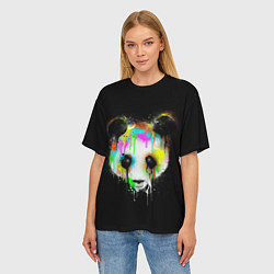 Футболка оверсайз женская Панда в краске, цвет: 3D-принт — фото 2