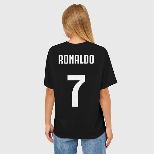 Женская футболка оверсайз Форма Ronaldo / 3D-принт – фото 4