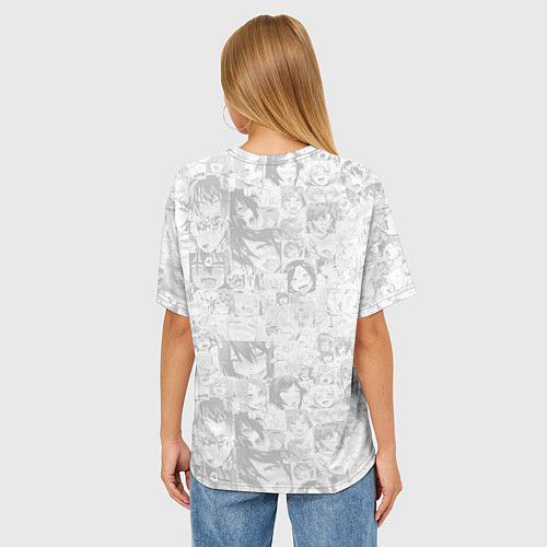 Женская футболка оверсайз Ахегао / 3D-принт – фото 4