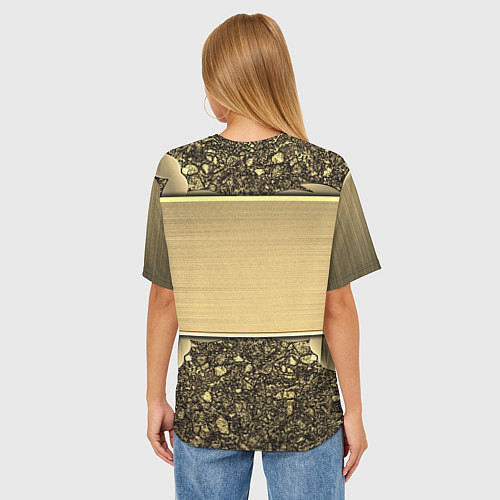 Женская футболка оверсайз MERCEDES GOLD / 3D-принт – фото 4