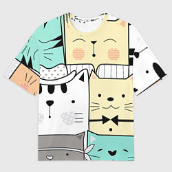 Футболка оверсайз женская Деловые котейки, цвет: 3D-принт