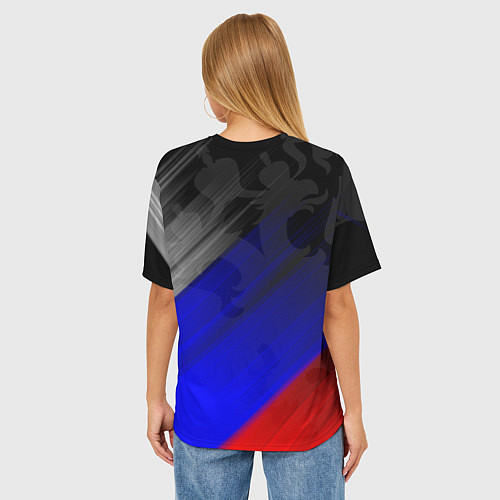 Женская футболка оверсайз РОССИЯ / 3D-принт – фото 4