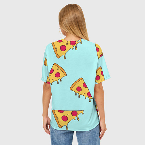 Женская футболка оверсайз Ароматная пицца / 3D-принт – фото 4