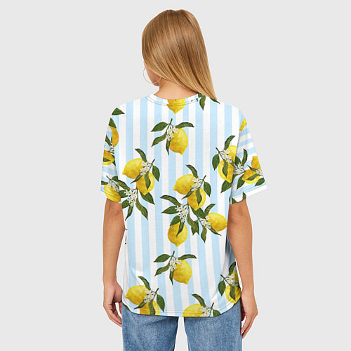 Женская футболка оверсайз Лимоны / 3D-принт – фото 4