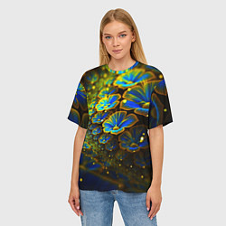 Футболка оверсайз женская Ночные Цветочки, цвет: 3D-принт — фото 2