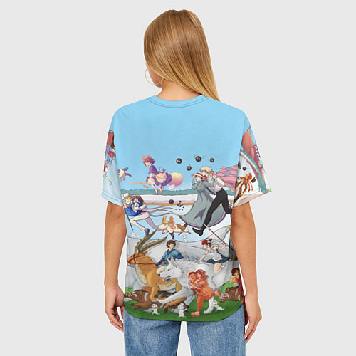 Женская футболка оверсайз Studio Ghibli / 3D-принт – фото 4