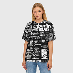 Футболка оверсайз женская Рок группы, цвет: 3D-принт — фото 2