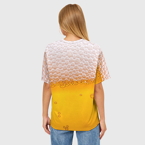 Женская футболка оверсайз ЖИВОЕ ПЕННОЕ / 3D-принт – фото 4