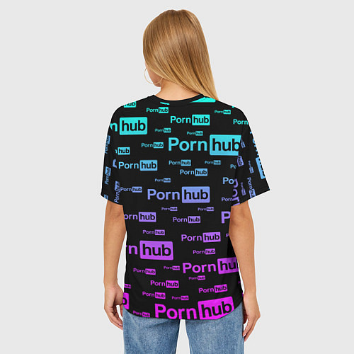 Женская футболка оверсайз PornHub / 3D-принт – фото 4