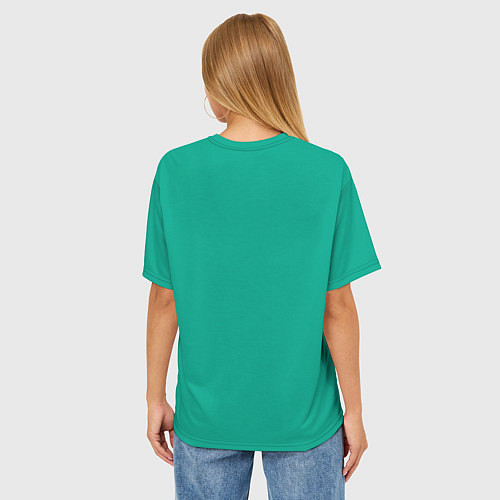 Женская футболка оверсайз Зеленый / 3D-принт – фото 4