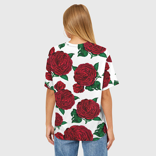 Женская футболка оверсайз Винтажные розы / 3D-принт – фото 4