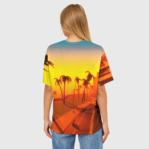 Женская футболка оверсайз HOTLINE MIAMI / 3D-принт – фото 4