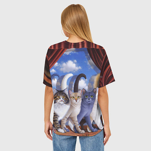 Женская футболка оверсайз Коты / 3D-принт – фото 4