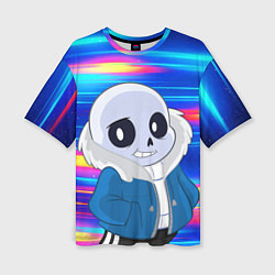 Женская футболка оверсайз Sans undertale Санс