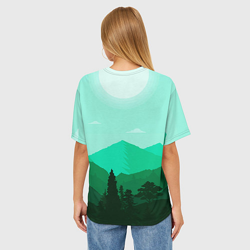 Женская футболка оверсайз Горы пейзаж дикая природа / 3D-принт – фото 4