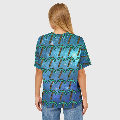 Женская футболка оверсайз Майнкрафт Кирка / 3D-принт – фото 4