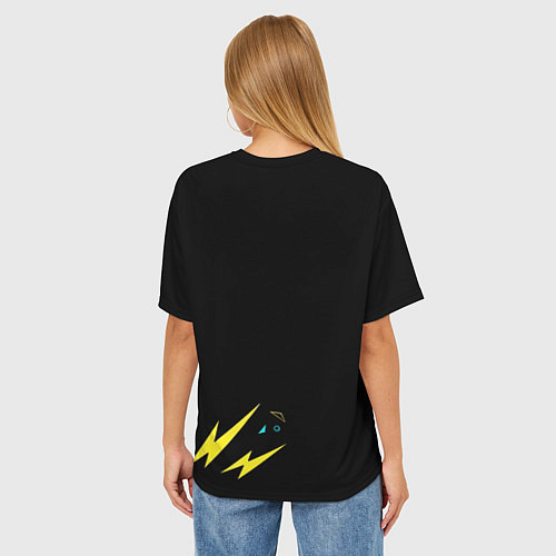 Женская футболка оверсайз Electric Feel / 3D-принт – фото 4