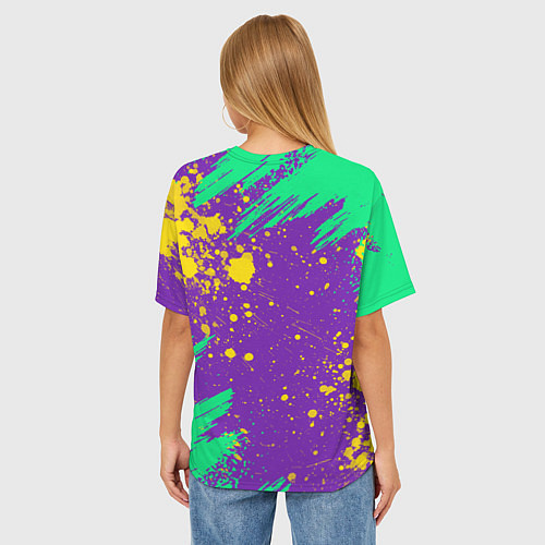 Женская футболка оверсайз BRAWL STARS LEON / 3D-принт – фото 4