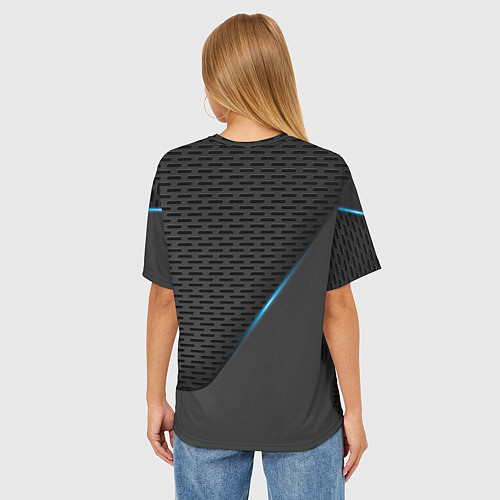 Женская футболка оверсайз Форма для мотокросса FOX / 3D-принт – фото 4