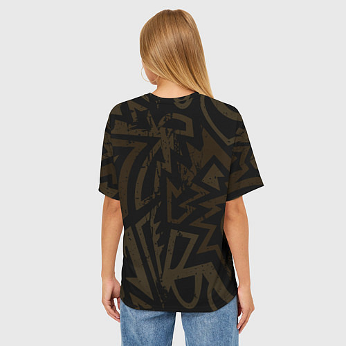 Женская футболка оверсайз Тигровый стимпанк Tiger / 3D-принт – фото 4