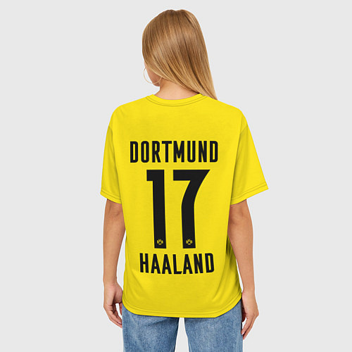 Женская футболка оверсайз HAALAND Borussia Dortmund / 3D-принт – фото 4