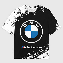 Футболка оверсайз женская BMW БМВ, цвет: 3D-принт
