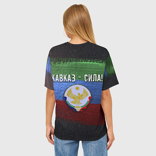Женская футболка оверсайз Дагестан - Кавказ Сила / 3D-принт – фото 4