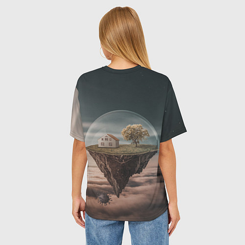 Женская футболка оверсайз Самоизоляция / 3D-принт – фото 4